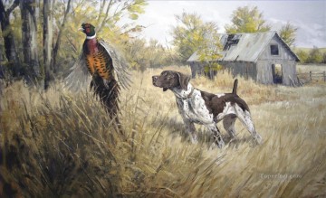 perro de caza y ánade real Pinturas al óleo